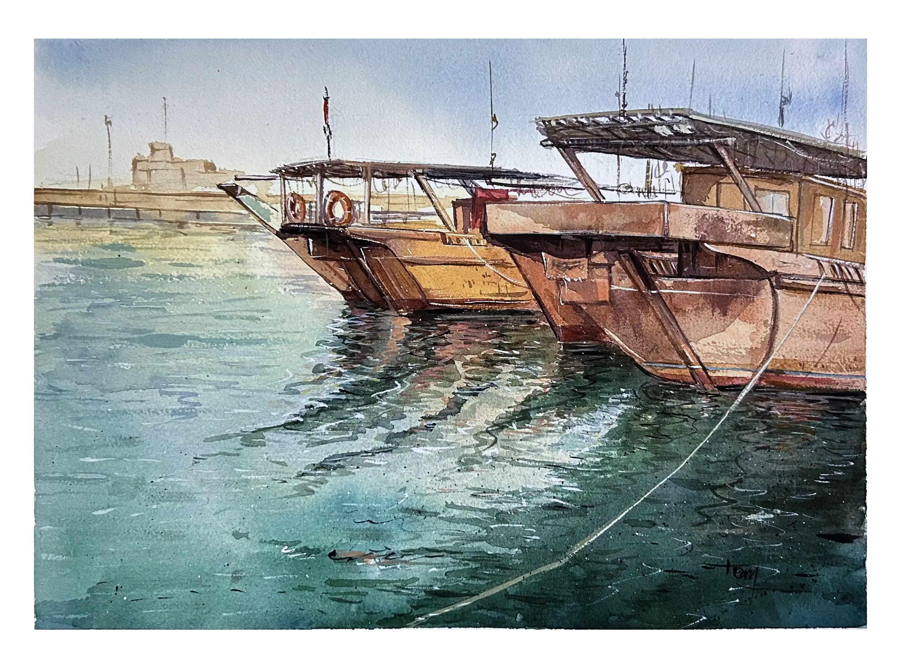 Arabic Traditional Fishing Boat Sharjah Harbour
