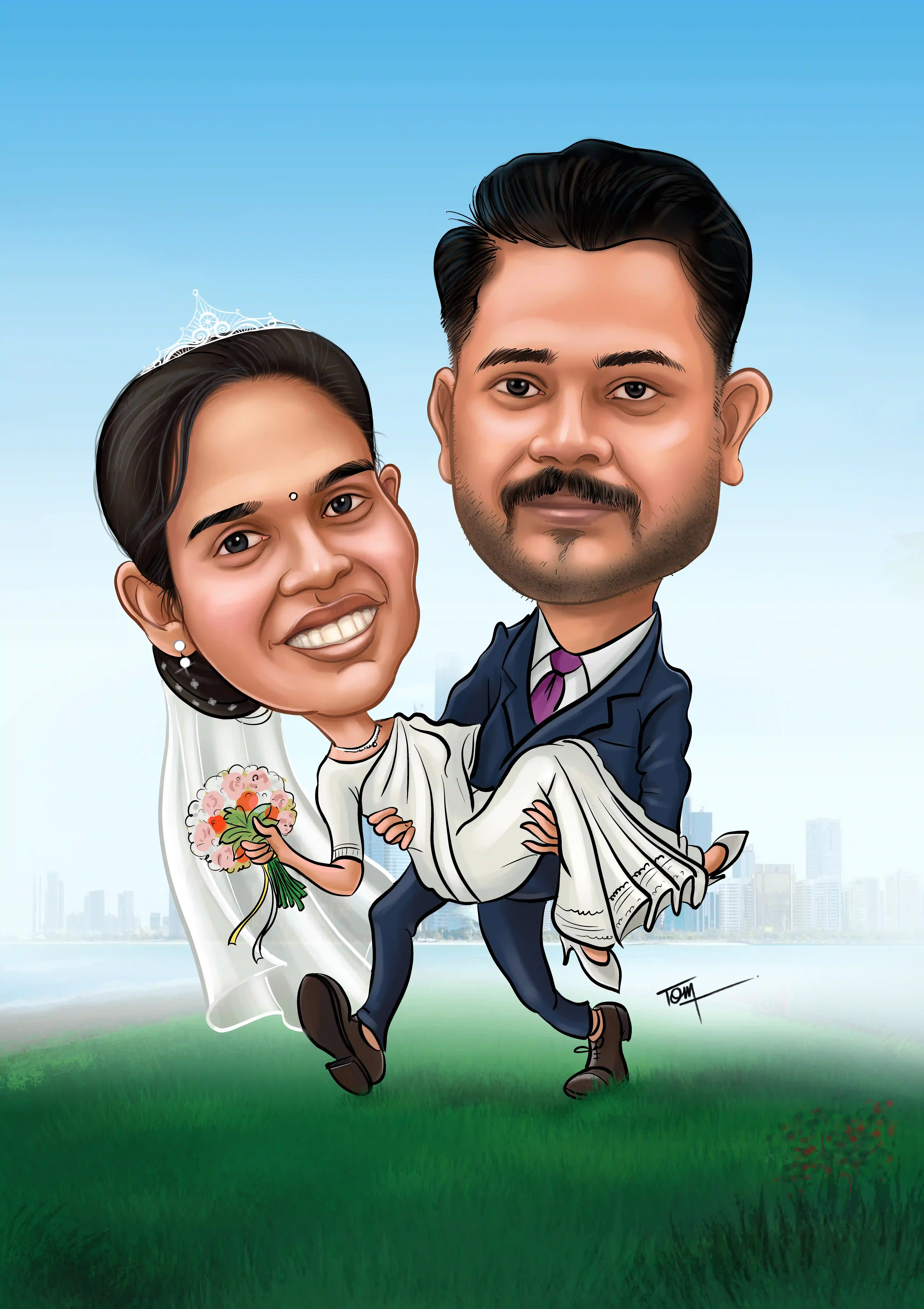 Wedding Joby Wedding caricature for Joby.
