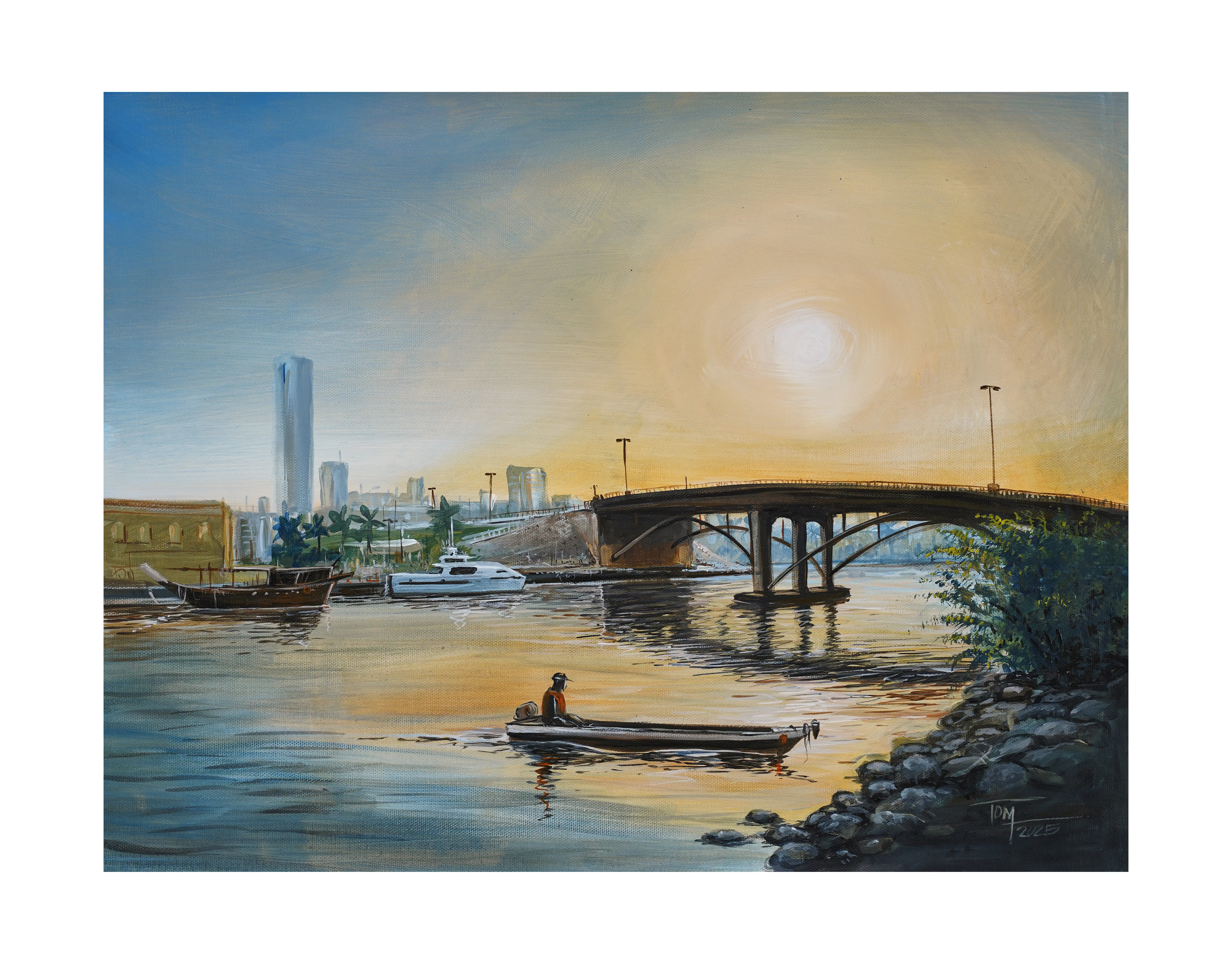 Sharjah Fish Market Bridge 30x50cm