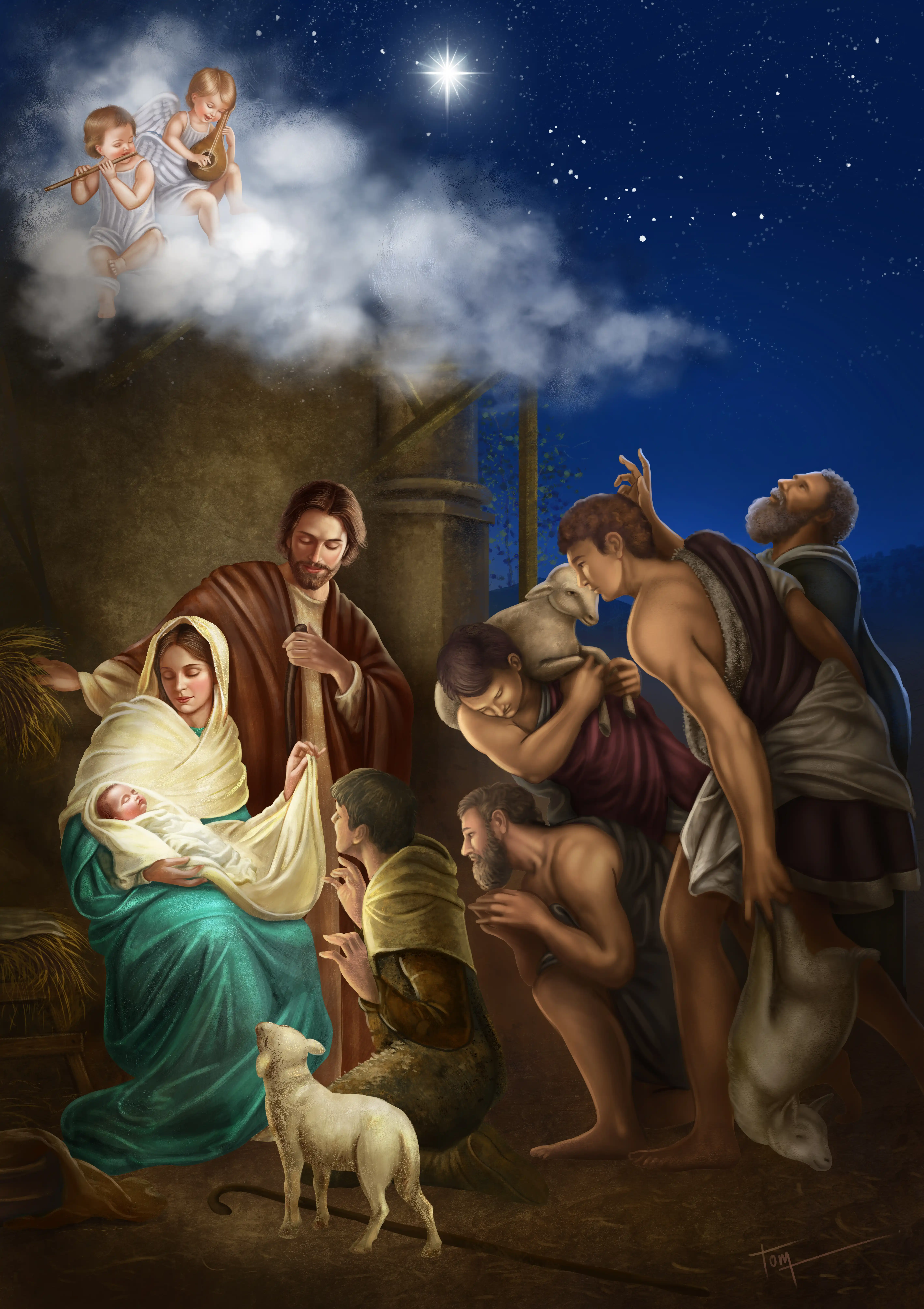 Shepherds 04 Digital Greeting Card